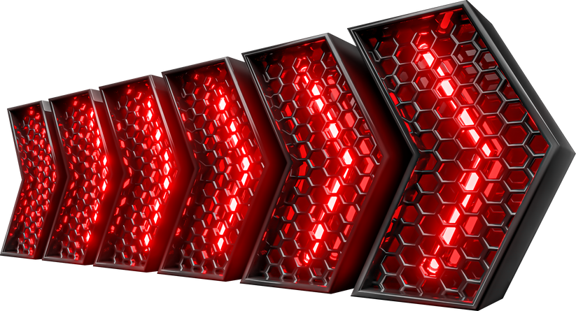 Arrow Neon Lights in 3d render